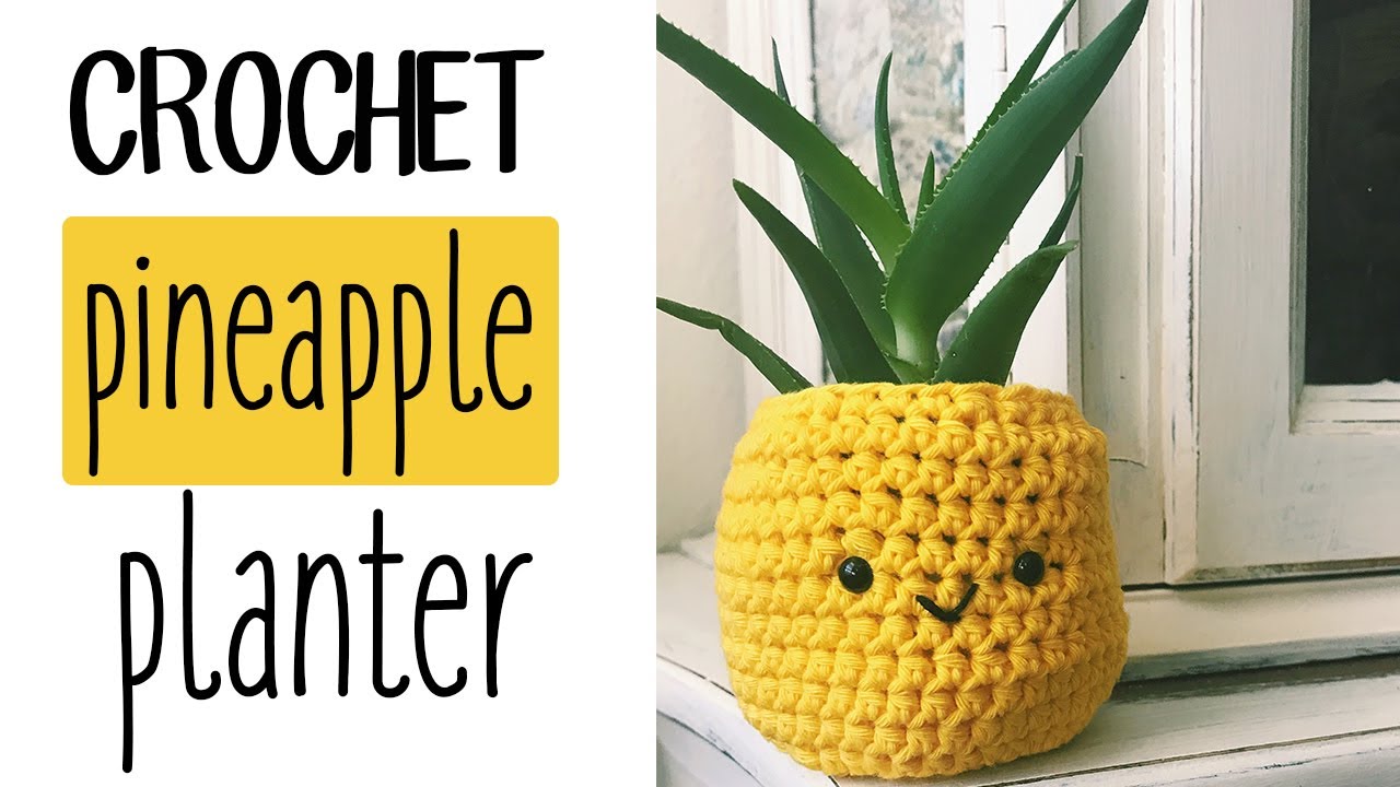 Crochet Pineapple Planter