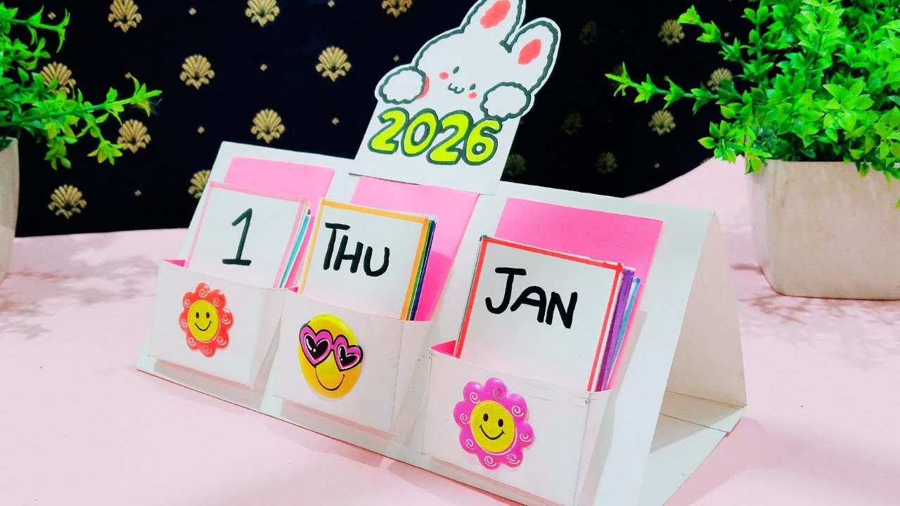 DIY Mini Calendar 2026 📅 | Cute Paper Craft Desk Calendar | Easy & Aesthetic