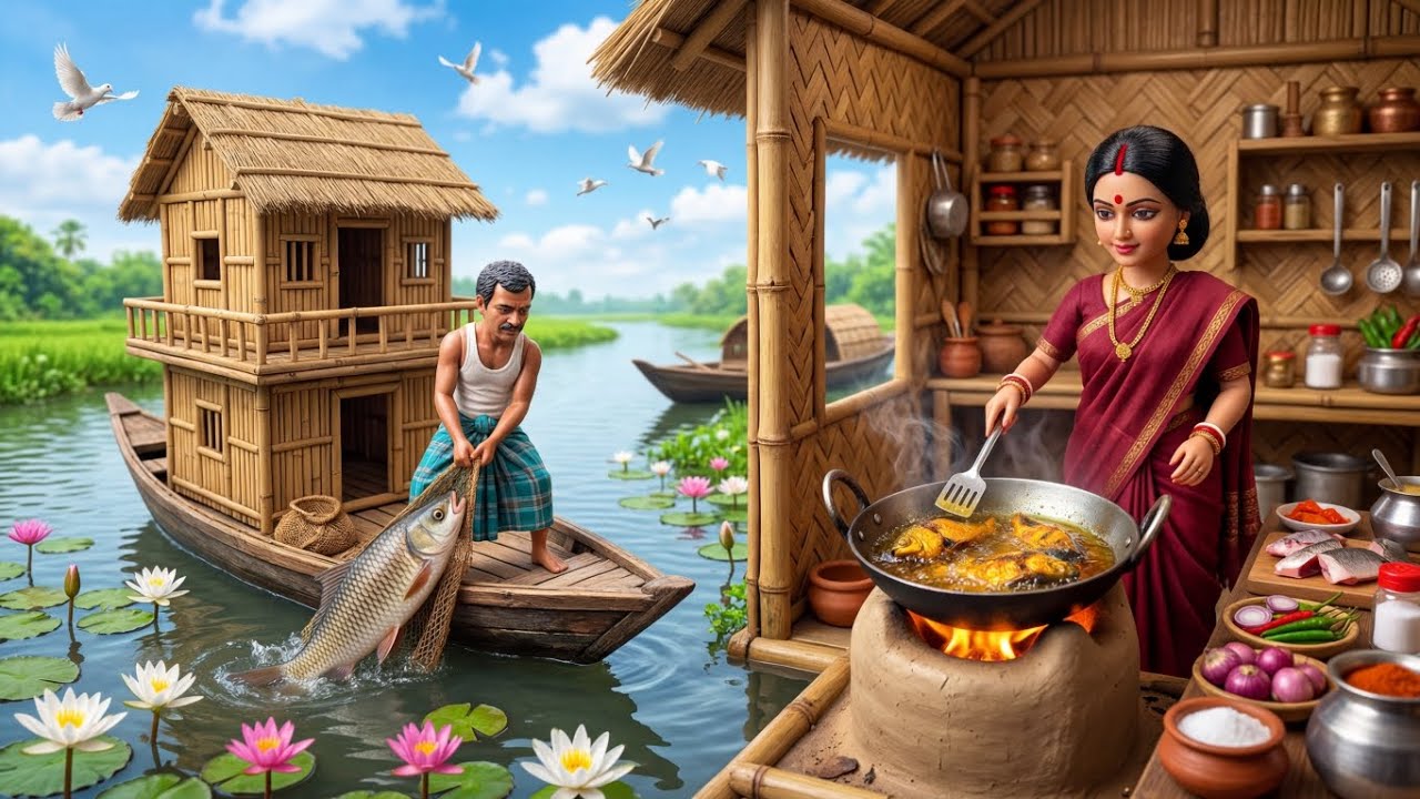 Miniature Doll Massive Cooking Fish Curry | Tiny Fish Curry ASMR |  Bangladeshi Tradition