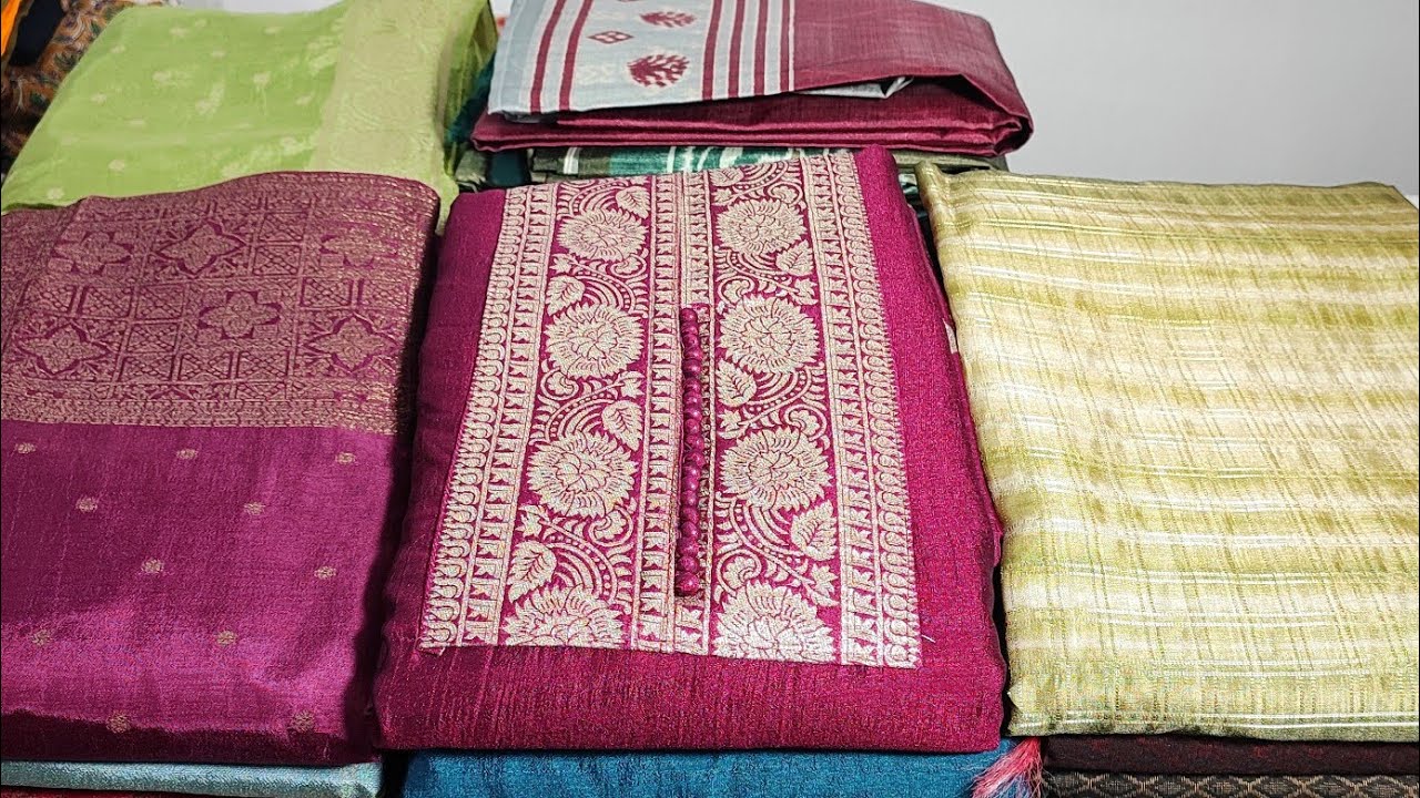 PURE BANARASI SILK WITH KHADI BANARASI WITH DESIGNER DUPATTA|PURE VISCOSE GEORGETTE WITH BANARASI 