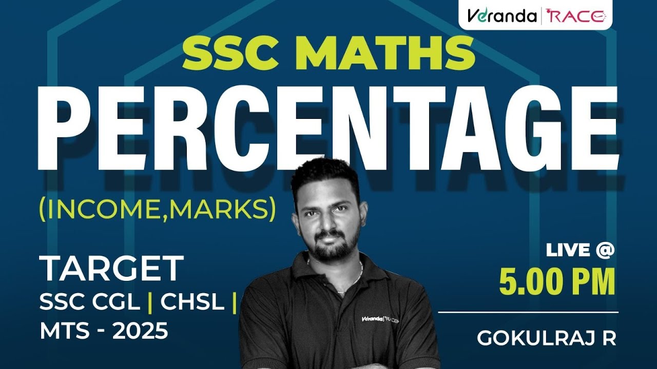 TAGET SSC - CGL 2025 | PERCENTAGE INCOME, MARKS | GOKUL RAJ