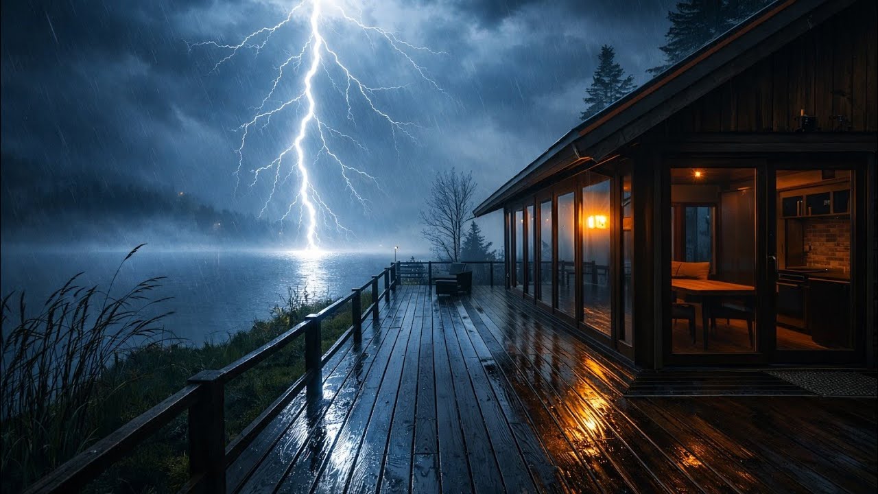 Powerful Rainstorm with Thunder | Perfect Sleep Ambience