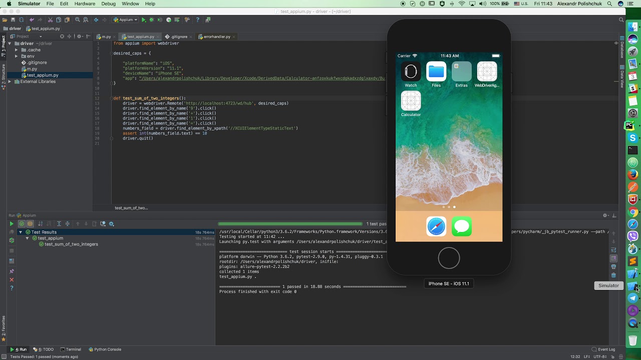 Appium Automation for iOS with py.test ( python 3.6)