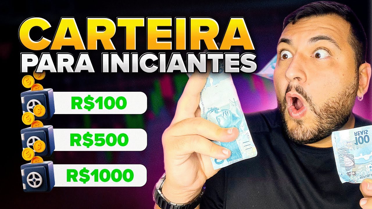CARTEIRA para INICIANTES: Como investir com R$100, R$500 e R$1000 por mês