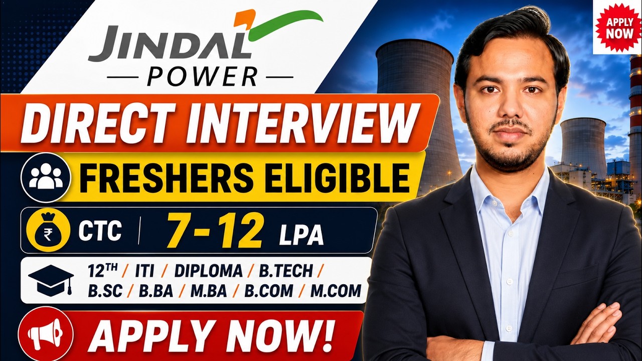 Jindal power🔥 Recruitment 2026 | CTC: 7-12 Lakhs | Jindal Power Vacancy 2026 | Jindal Power Hiring