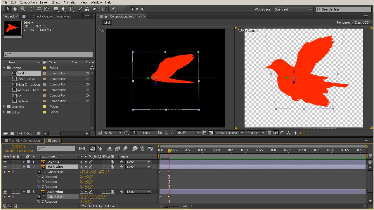 After Effects Top Tip: Animate a 2D Bird in 3D Space