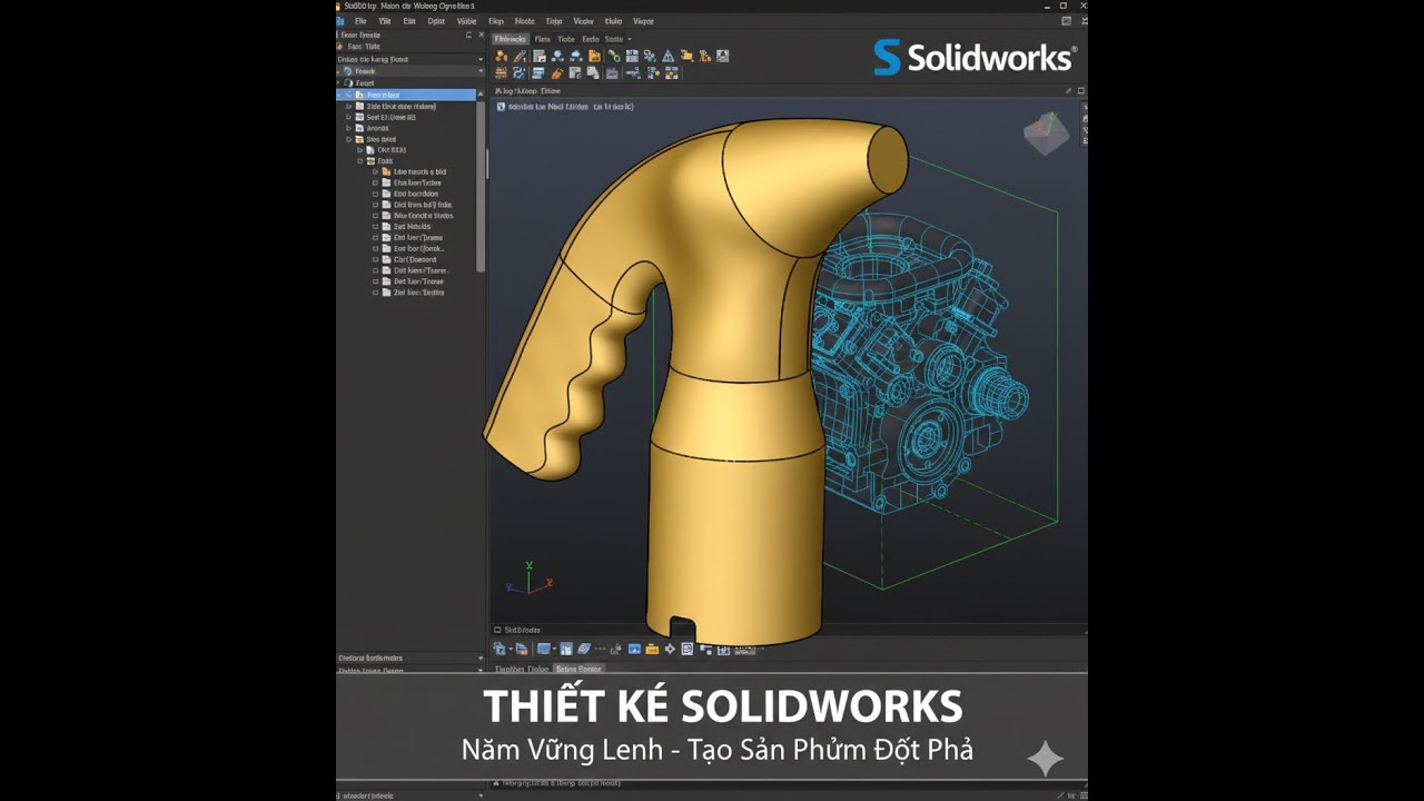 Tự Học Solidworks Bài 12. Làm chủ Surface trong SolidWorks | Loft, Sweep, Knit và Thicken