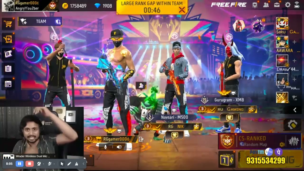 ANGRY YOUTUBER GONE ANGRY AFTER LOOSING 🤣 #freefire  #gameplay #csranked