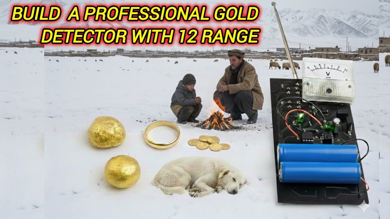 Build a professional gold detector With 12 meter range. .ساخت ردیاب حرفه ای بار طلا با برد ۱۲ متر