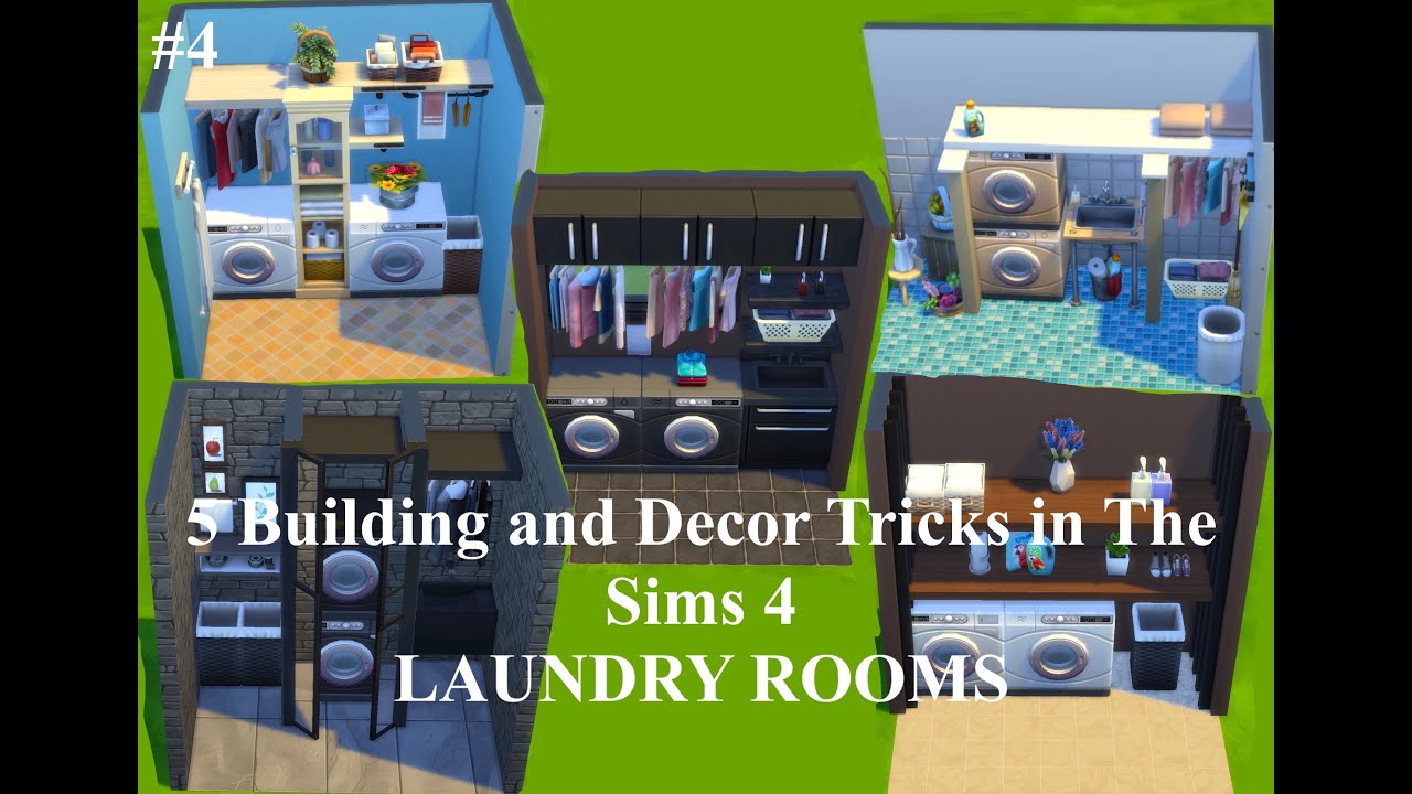 5 build and decor tricks in the sims 4 #4 | Laundry Rooms| Sims 4 Speed Build