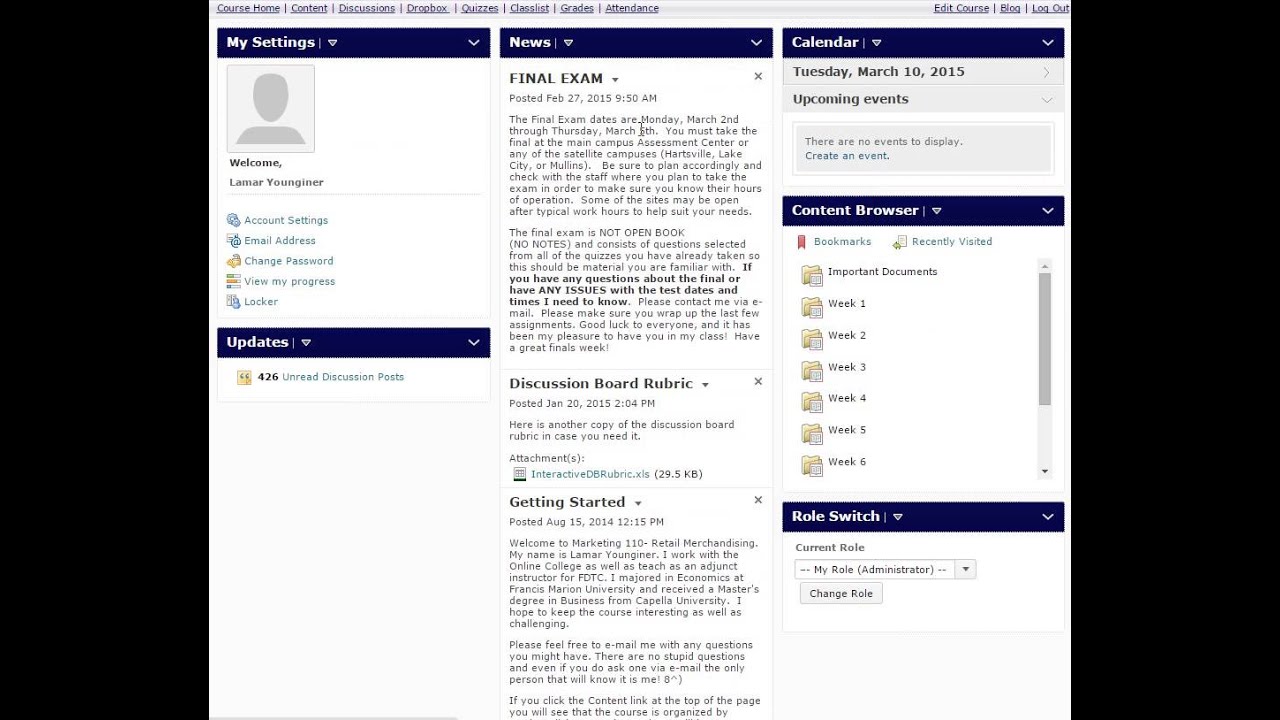 Desire2Learn (D2L) Tutorial - Course Layout - FDTC Best Practices