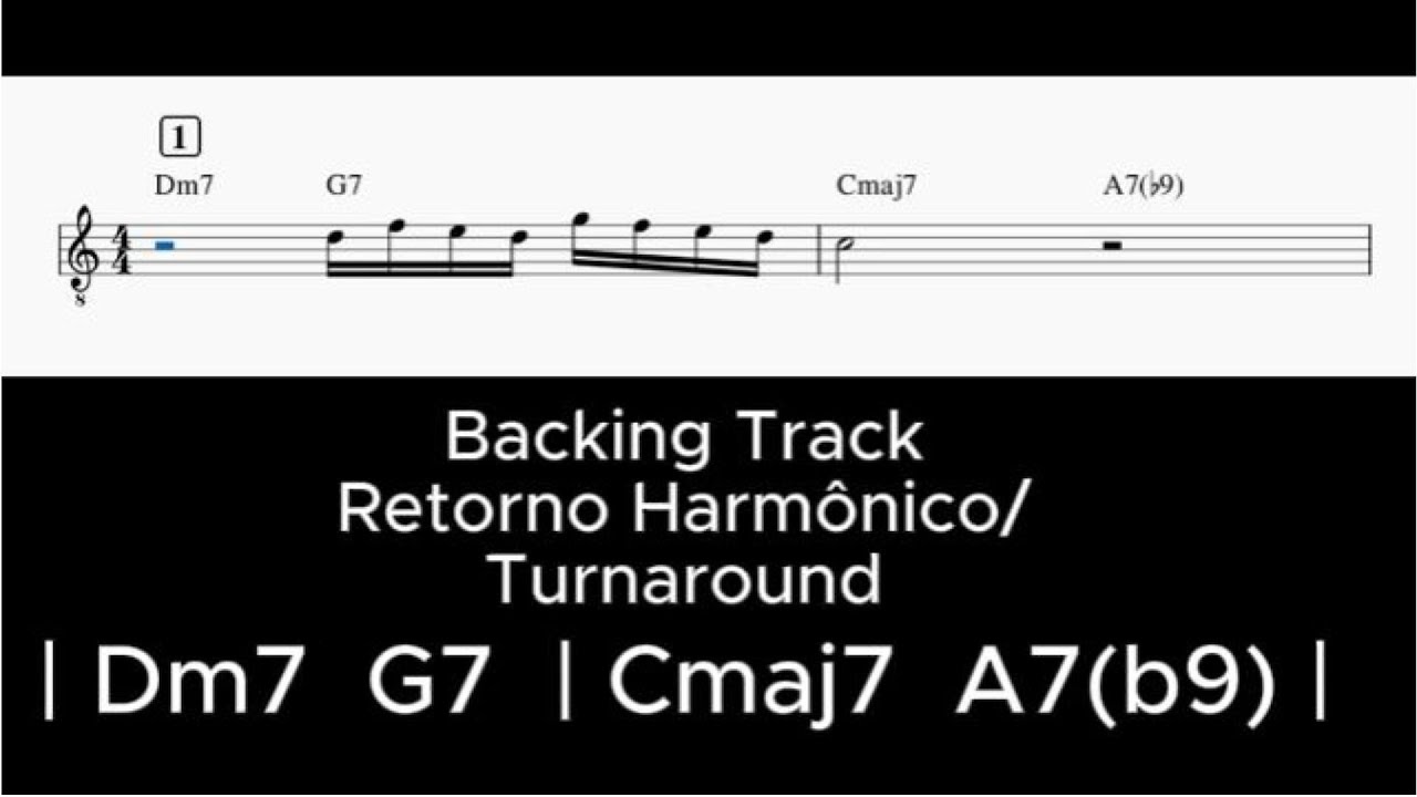 Turnaround | Dm7 G7 | C A7b9 |  80BPM  + 84 frases Backing Track