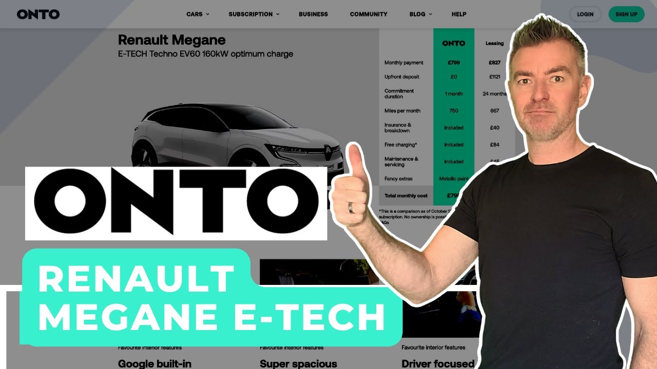 ONTO Launches the Renault Megane E-TECH Car Subscription