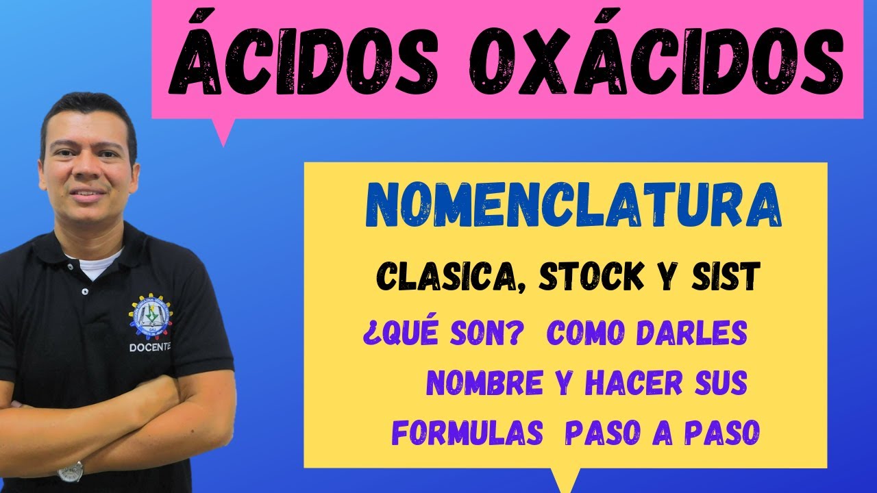 NOMENCLATURA DE  ÁCIDOS. OXACIDOS