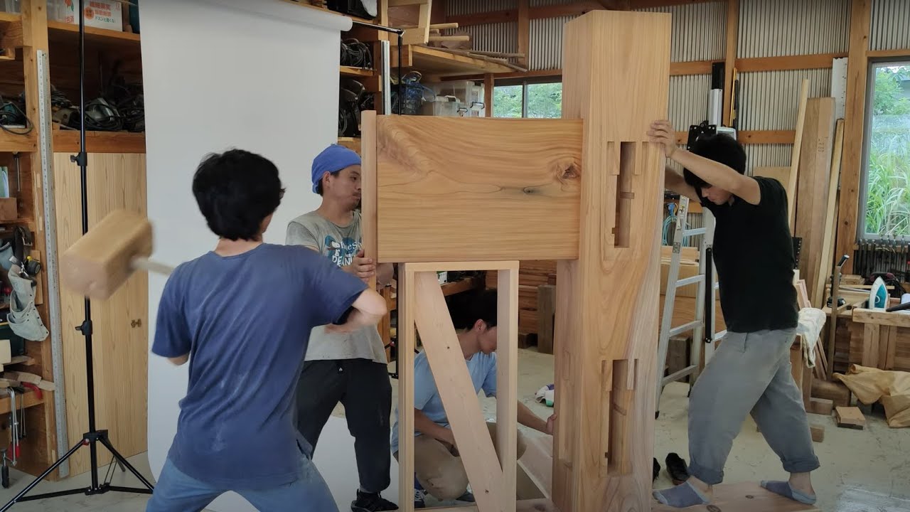 《製作者が語る木組の技》四方差し 木組編／国立科学博物館・竹中大工道具館共同企画展 「木組 分解してみました」（日本語, English, 中文, 한글）