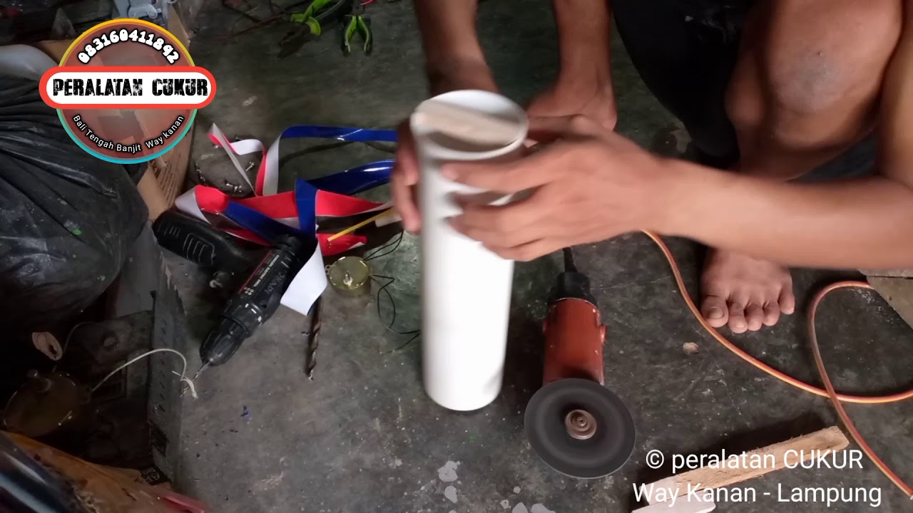 CARA MEMBUAT LAMPU BARBERPOLE LAMPU BARBERSHOP lampu pangkas hiasan dinding
