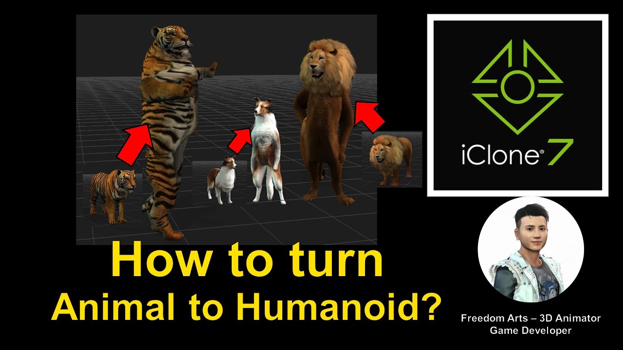 How to turn Animals to Humanoid? iClone 7.9 Tutorial