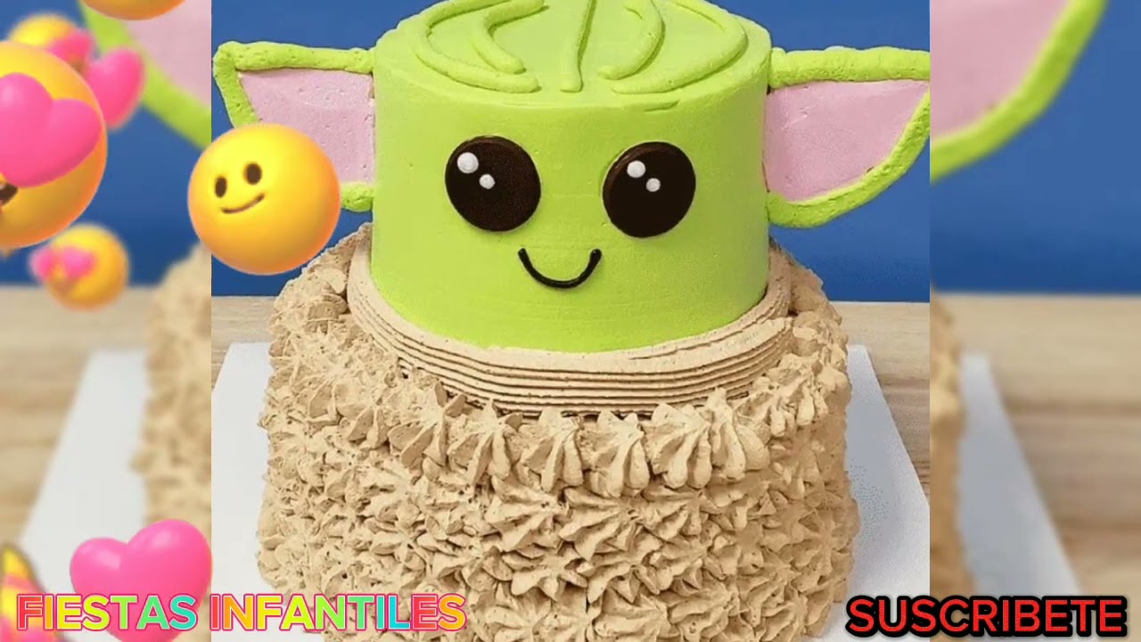 IDEAS PARA DECORAR TU PASTEL CON LA TEMATICA DE BABY YODA 💖💖FIESTAS INFANTILES 💖💖#suscribete