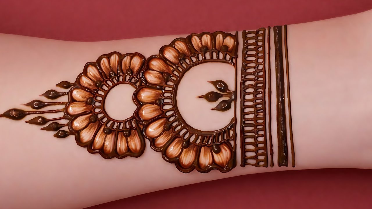 Full hand flower mehndi design|| Simple flower mehndi full hand|| poore hath ki mehandi ka design||
