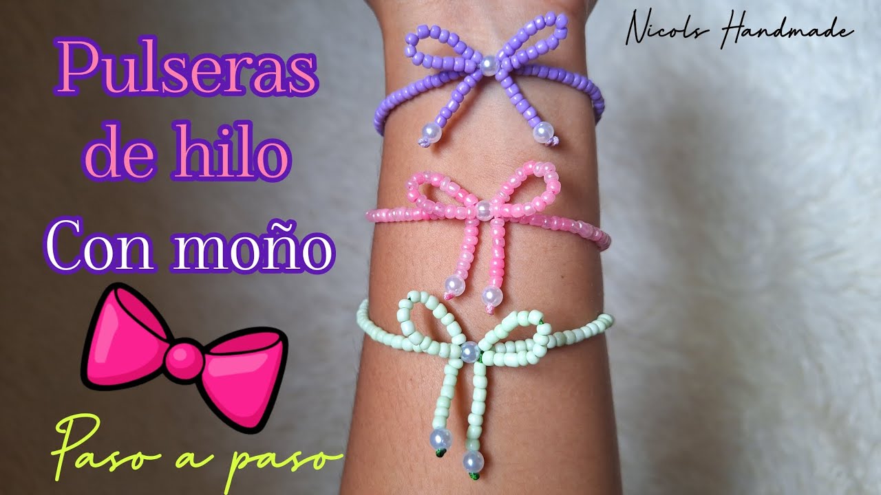 Aprende a realizar Estas bonitas pulseras de hilo chino 🎀✨️💜