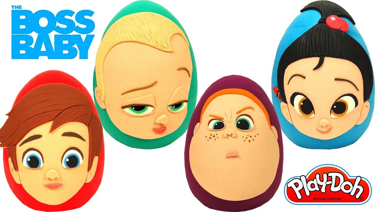 4 Ovos Surpresas de Poderoso Chefinho, Staci, Tim e Jimbo em Português Brasil de Massinha Play Doh