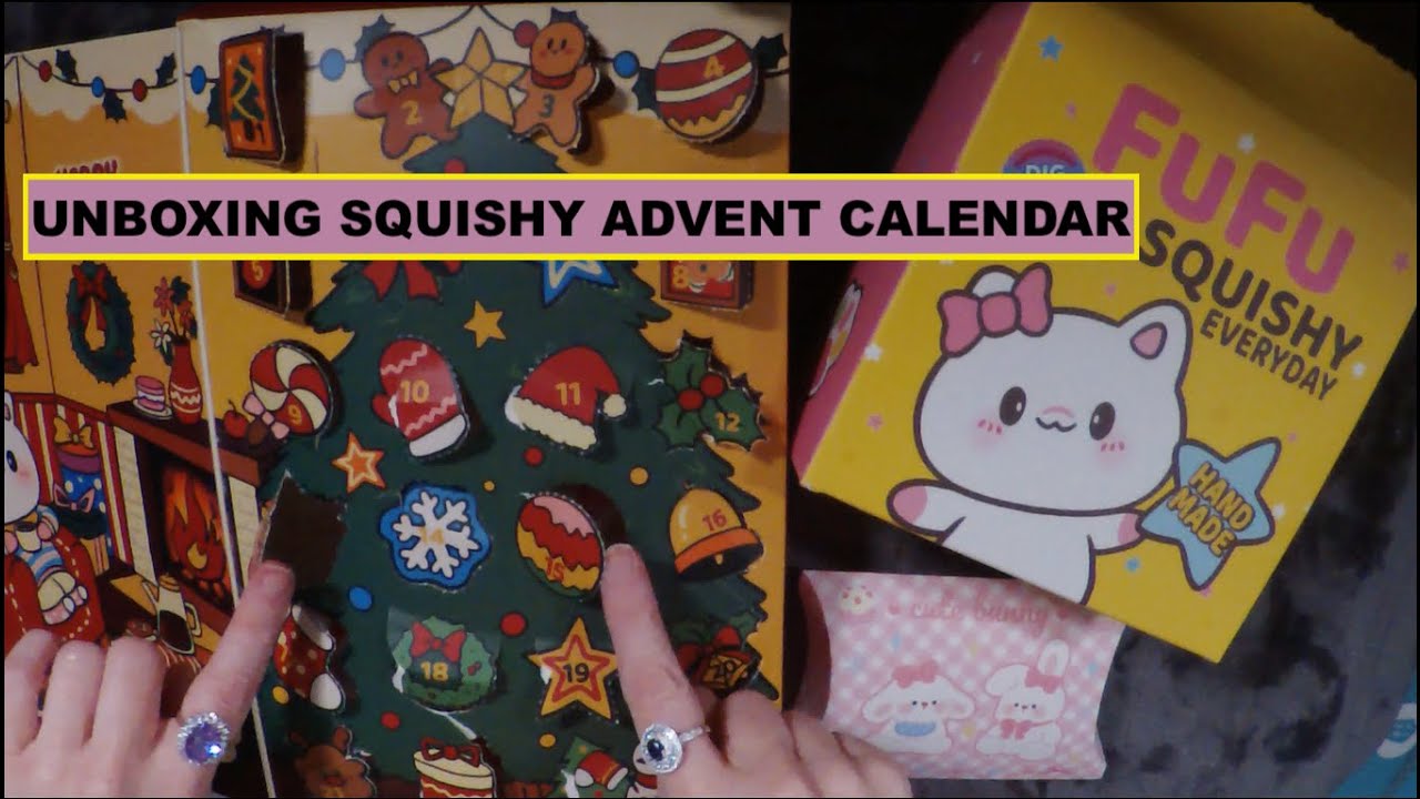 ASMR Gum Chewing Unboxing Squishy Advent Calendar | Cutest Gift Ever! #fufusquishy