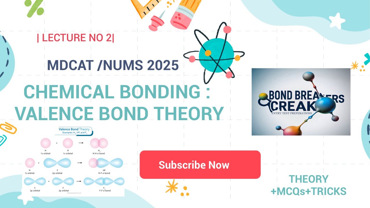 Chemical bonding-Mdcat Lecture 1:VALENCE BOND THEORY-Mdcat |MDCAT Chemistry|Kmu|Uhs|Nums|Duhs|2025