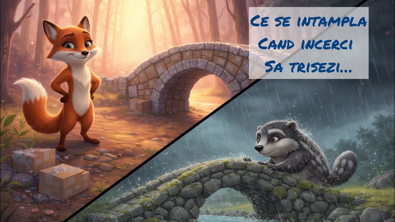 🦡 Podul de piatră și cinstea! 🦊 Poveste educativă pentru copii! 