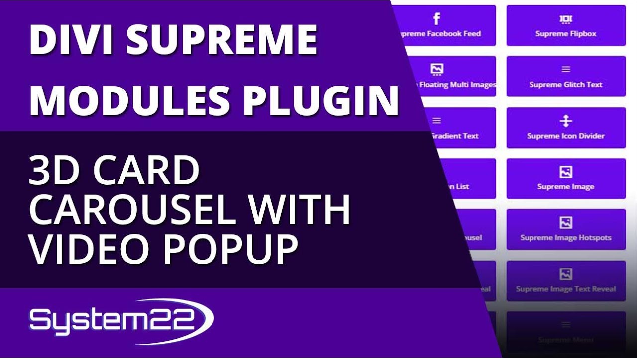 Карусель 3D-карт Divi Supreme Modules с всплывающим видео 👈