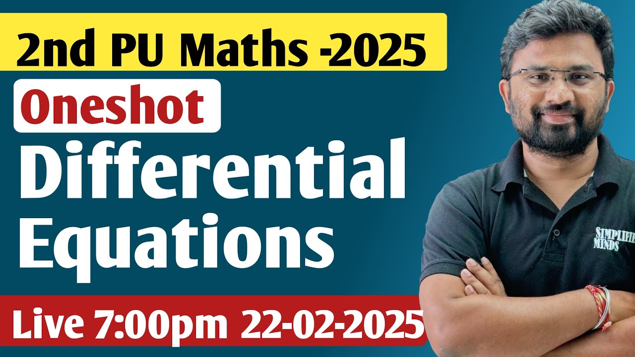 Differential Equations Oneshot | Most Important Equations |  2nd PUC Mathematics Exam 2025