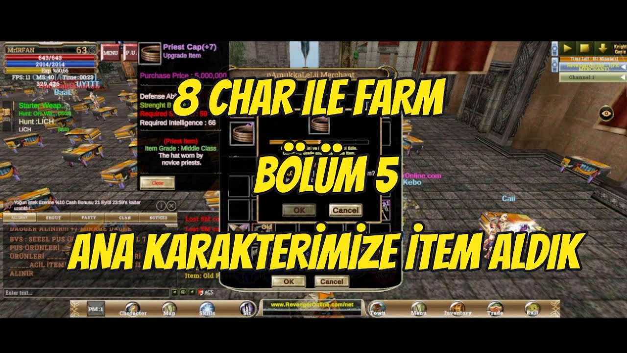 REVENGER ONLINE - 8 CHAR İLE FARM | BÖLÜM 5