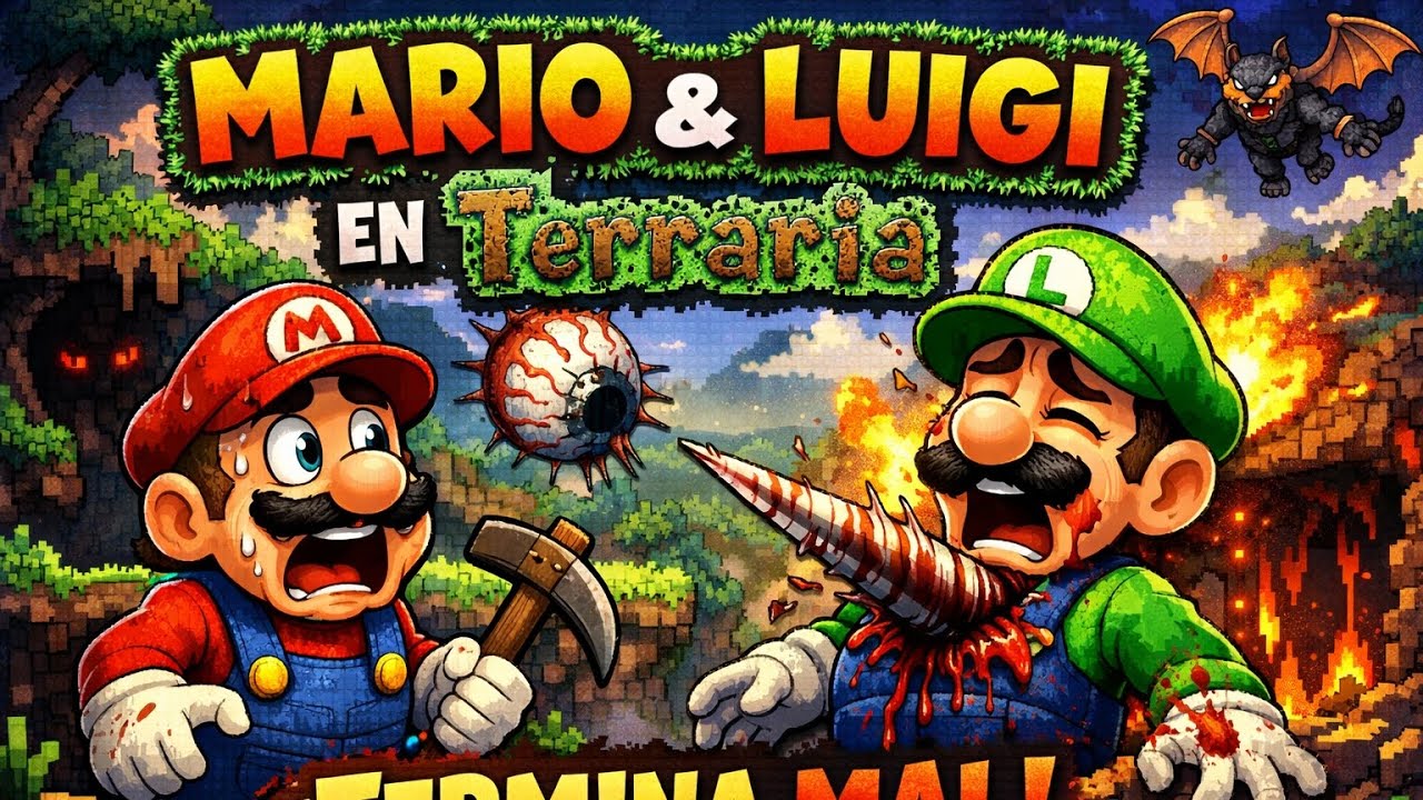 🔴MARIO Y 🟢LUIGI EN TERRARIA🌳 (TERMINA MAL)