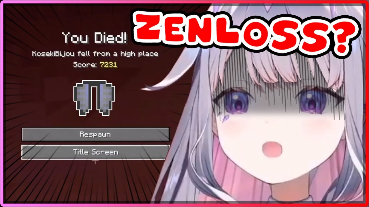 [ENG SUB/Hololive] Biboo flying using her first Elytra and almost zenloss