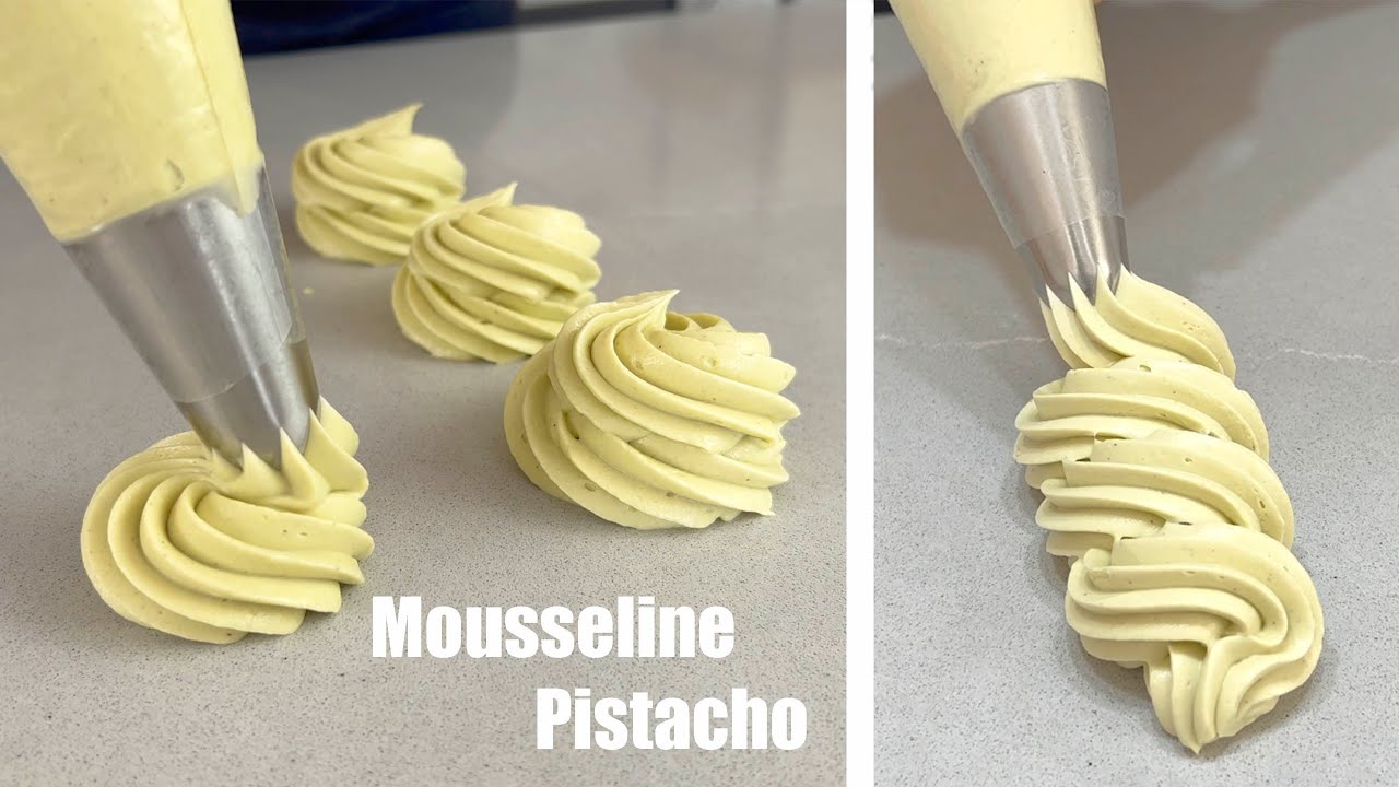 Mousseline de Pistacho para rellenos y decoraciones / Pistachio Mousseline to fillings and decorate.