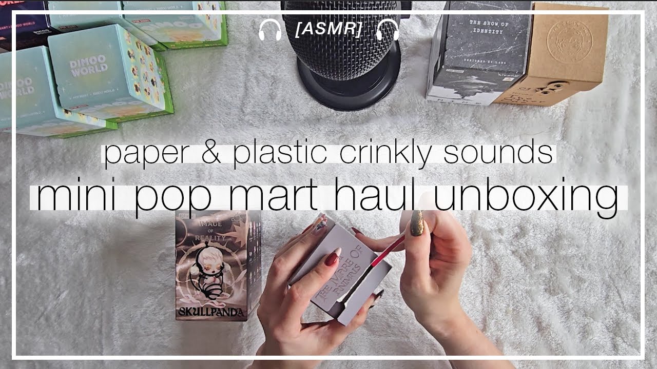 [ASMR] Mini POP MART Haul Unboxing (Dimoo, Hirono & Skullpanda) | Paper & Plastic Crinkly Sounds