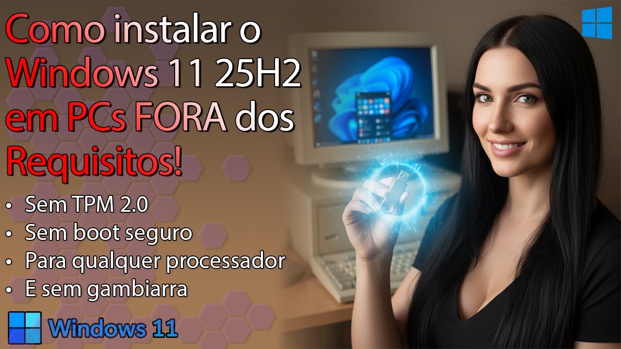 COMO INSTALAR o Windows 11 25H2 em PCs FORA dos Requisitos! (100% em QUALQUER PC) 🚀
