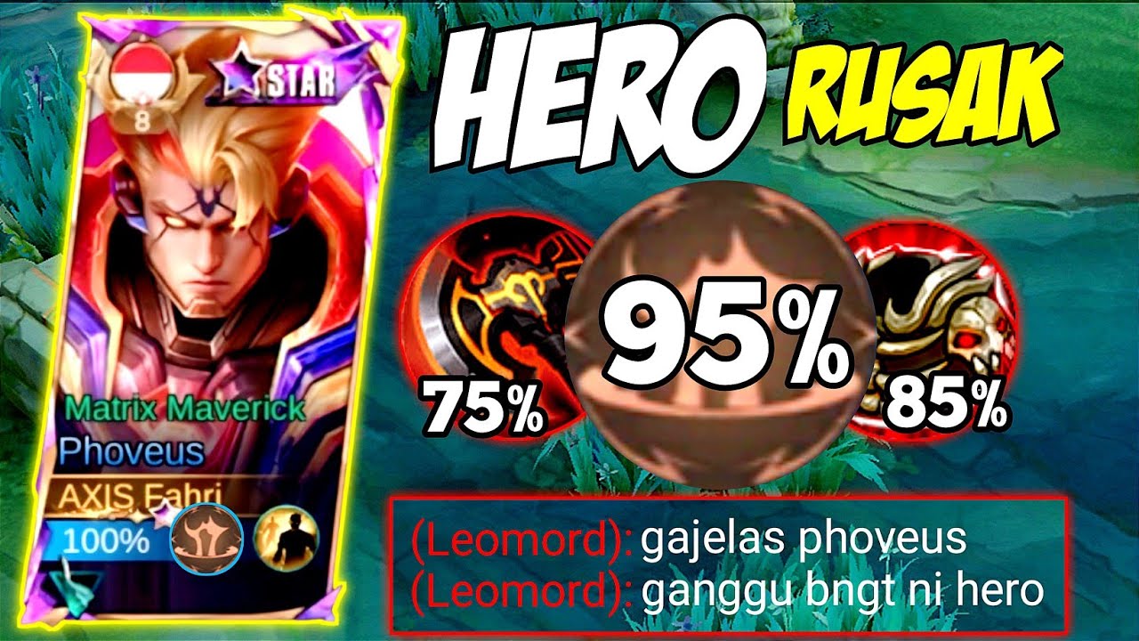 DAMAGE HARAM DARAH NAMBAH TERUS🥴 BUILD PHOVEUS TERSAKIT DAN TERKUAT 2025 TOP GLOBAL PHOVEUS GAMEPLAY