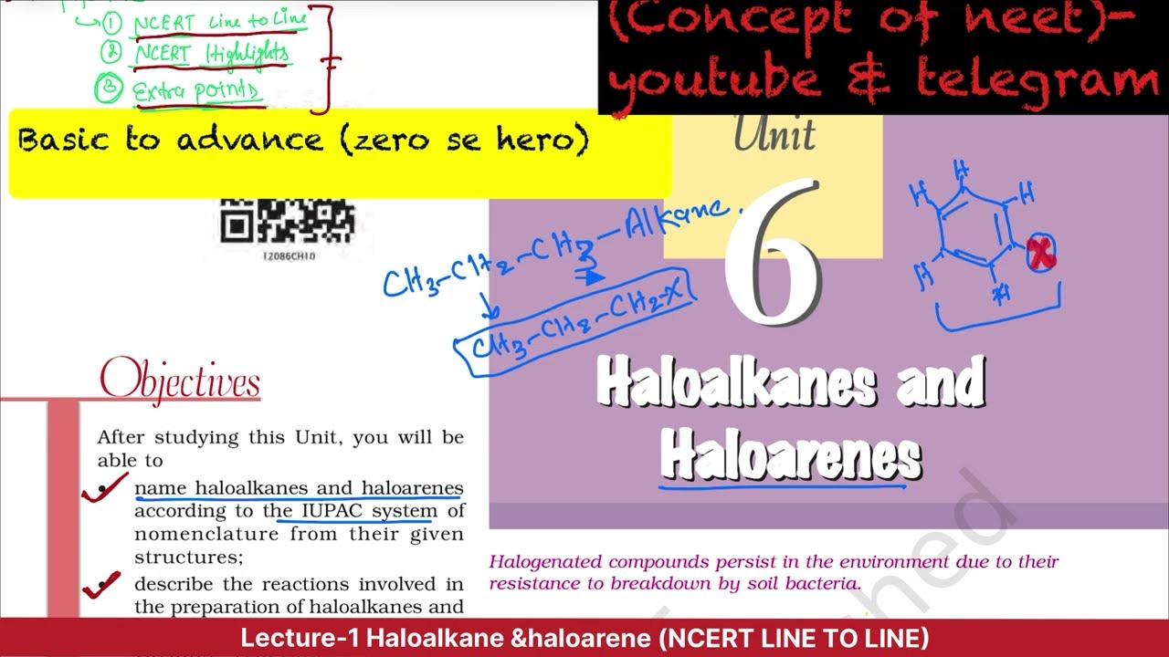 Haloalkane and haloarene class 12 | CHEMISTRY NCERT LINE TO LINE | NCERT HIGHLIGHTS 