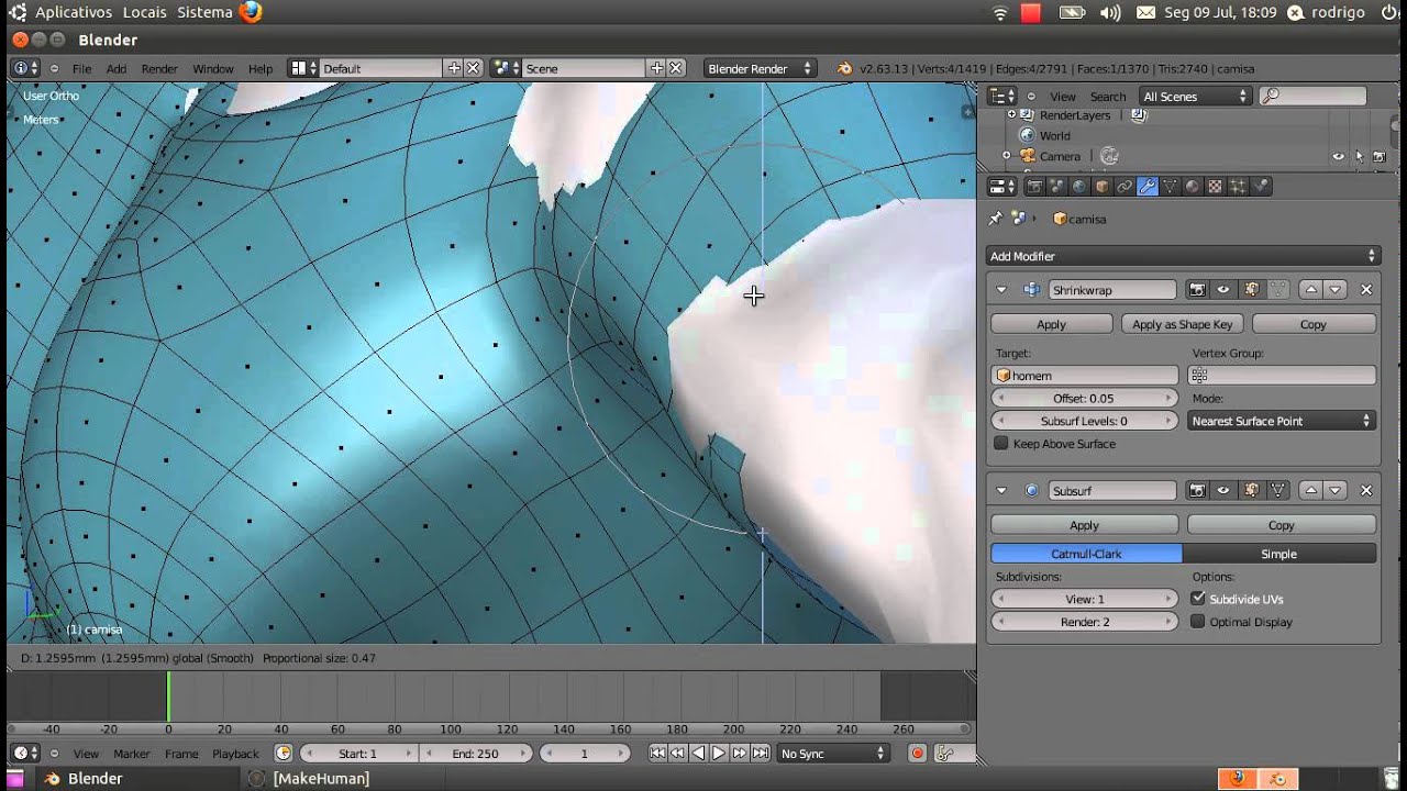 Blender 2.6: Shrinkwrap (Criando roupas)