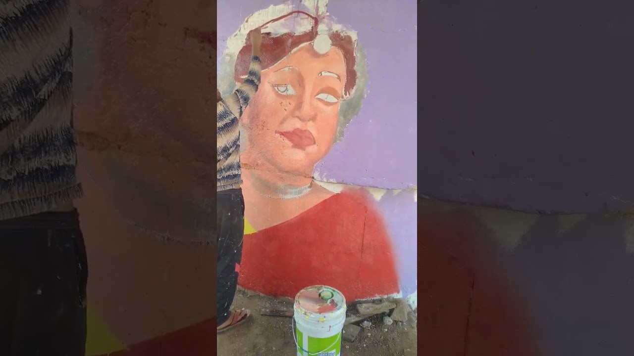 ek bar dekho  odishi dance #wall painting #artist #painting #viral #vairalshort #wow #drawing