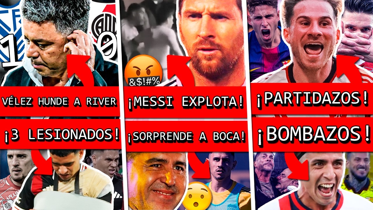 RIVER perdió con VELEZ con ¡3 LESIONADOS!+ MESSI explota en MLS+ BARCELONA golea+ PARTIDAZOS+ BOCA