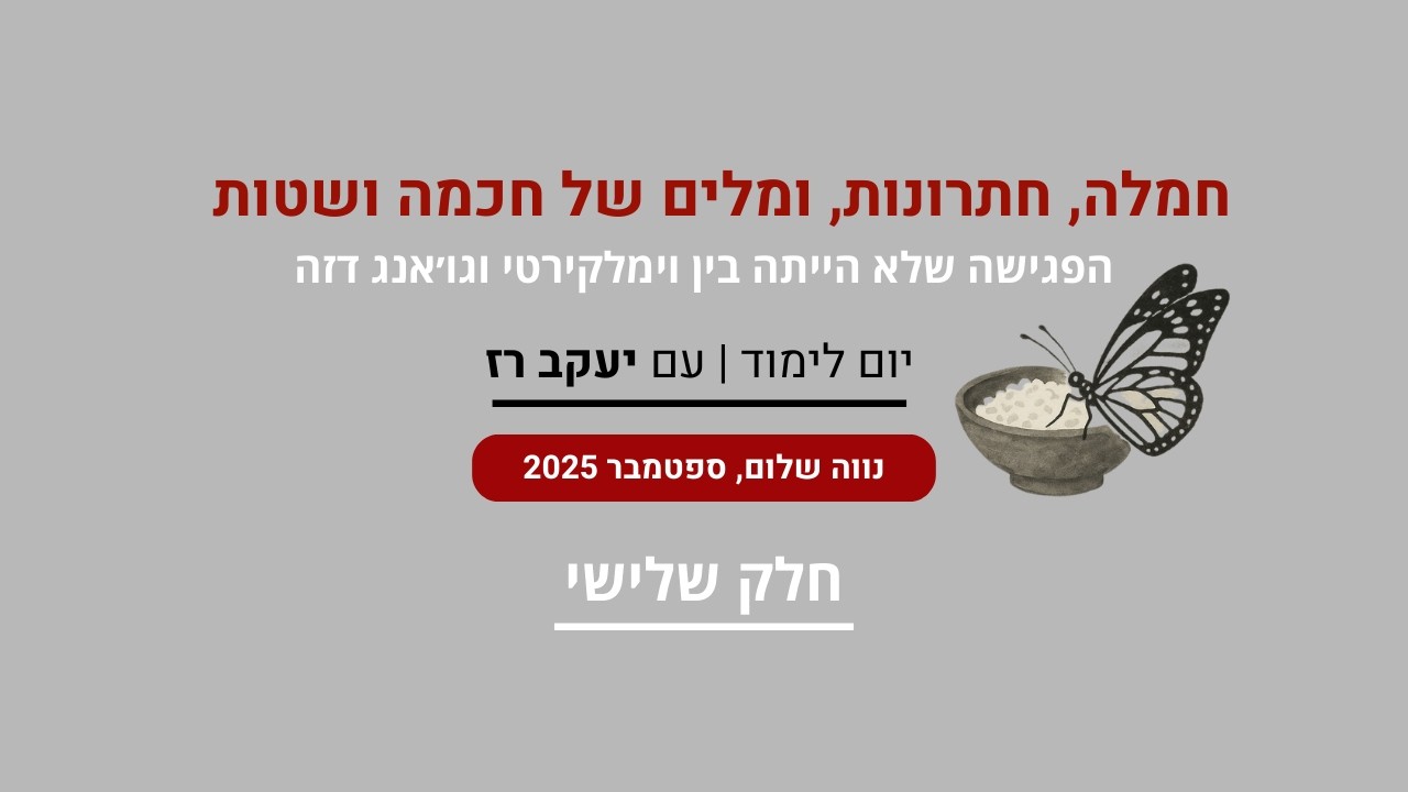 יום לימוד עם יעקב רז: חלק שלישי
