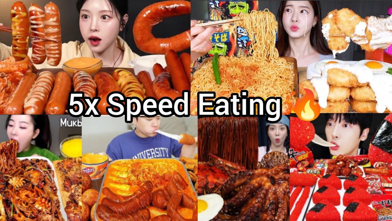 5x Speed korean mukbang | BEST FOOD COMPILATION | ASMR MUKBANG | Satisfying Eating Sound 🔥🥵😱