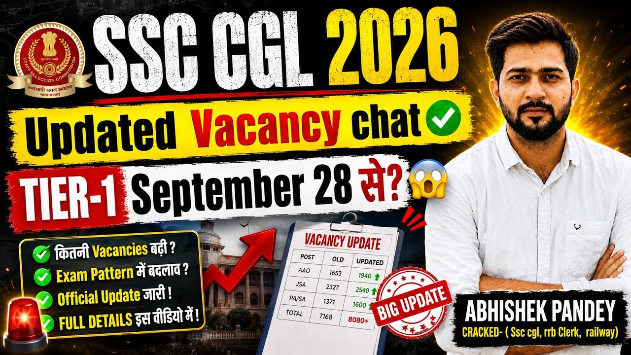 SSC CGL 2026 September 28 से?🤯 || Updated Vacancy Chart || SSC CGL Vacancy RTI REPLY ✅️