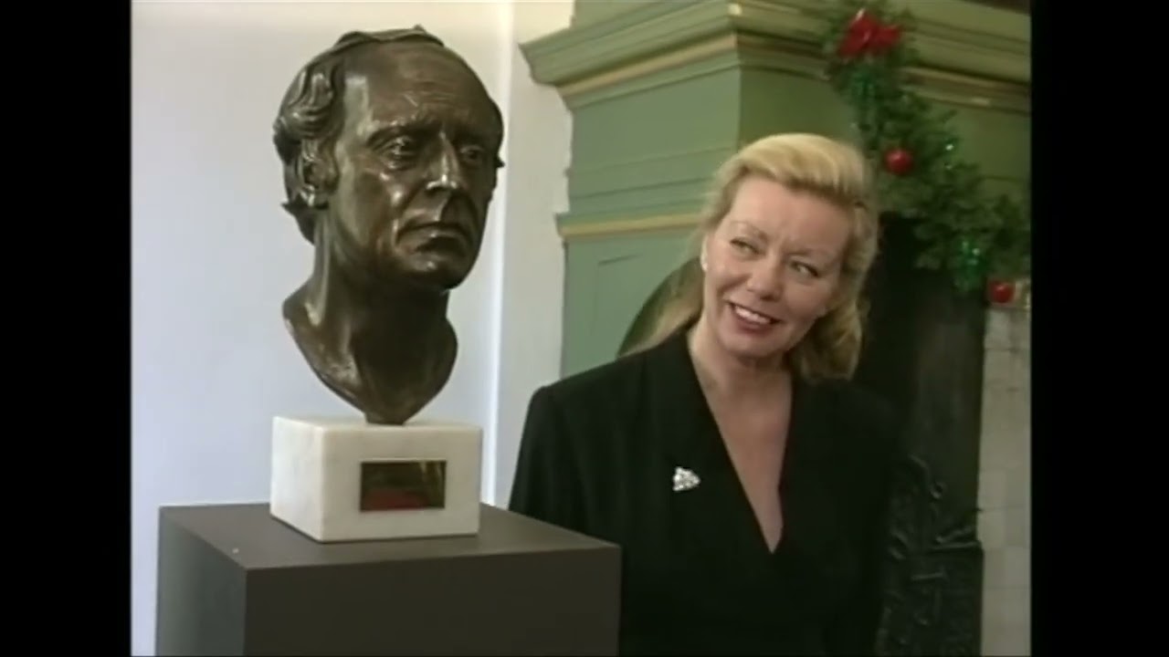 Josef Brodsky, dichter/schrijver/nobelprijswinnaar onthult zijn eigen bronzen portret in 1991