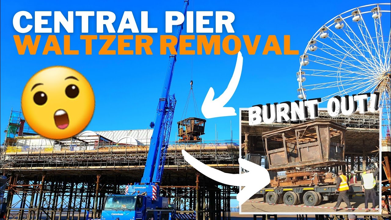Blackpool Central Pier Waltzer Cleanup | Burnt Out Waltzer Removal