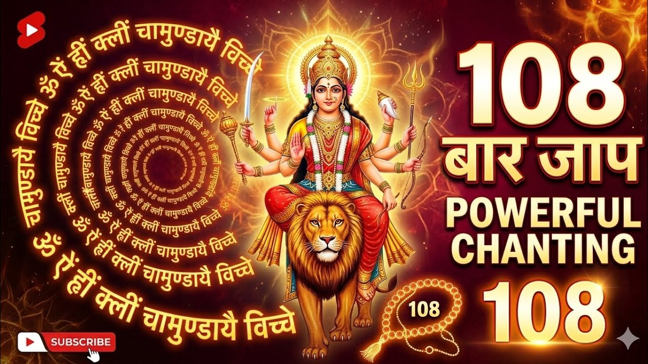 नवार्ण मंत्र 108 बार |माँ दुर्गा शक्तिशाली मंत्र |Removing Negativity & Wealth | Durga Mantra