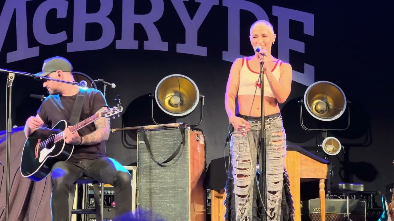Country artist CeCe Frey performs her hit All Boots and He Thinks My Guns Are Sexy in Redding, CA