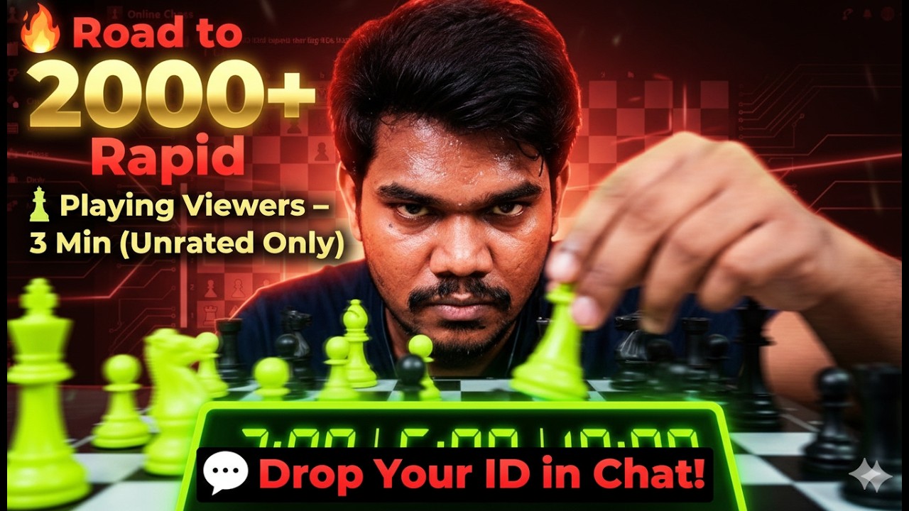 27.02.2026 ♟️Road to 2000+ 🚀 | 3 Min Unrated vs Subscribers | Comment Your ID ♟️