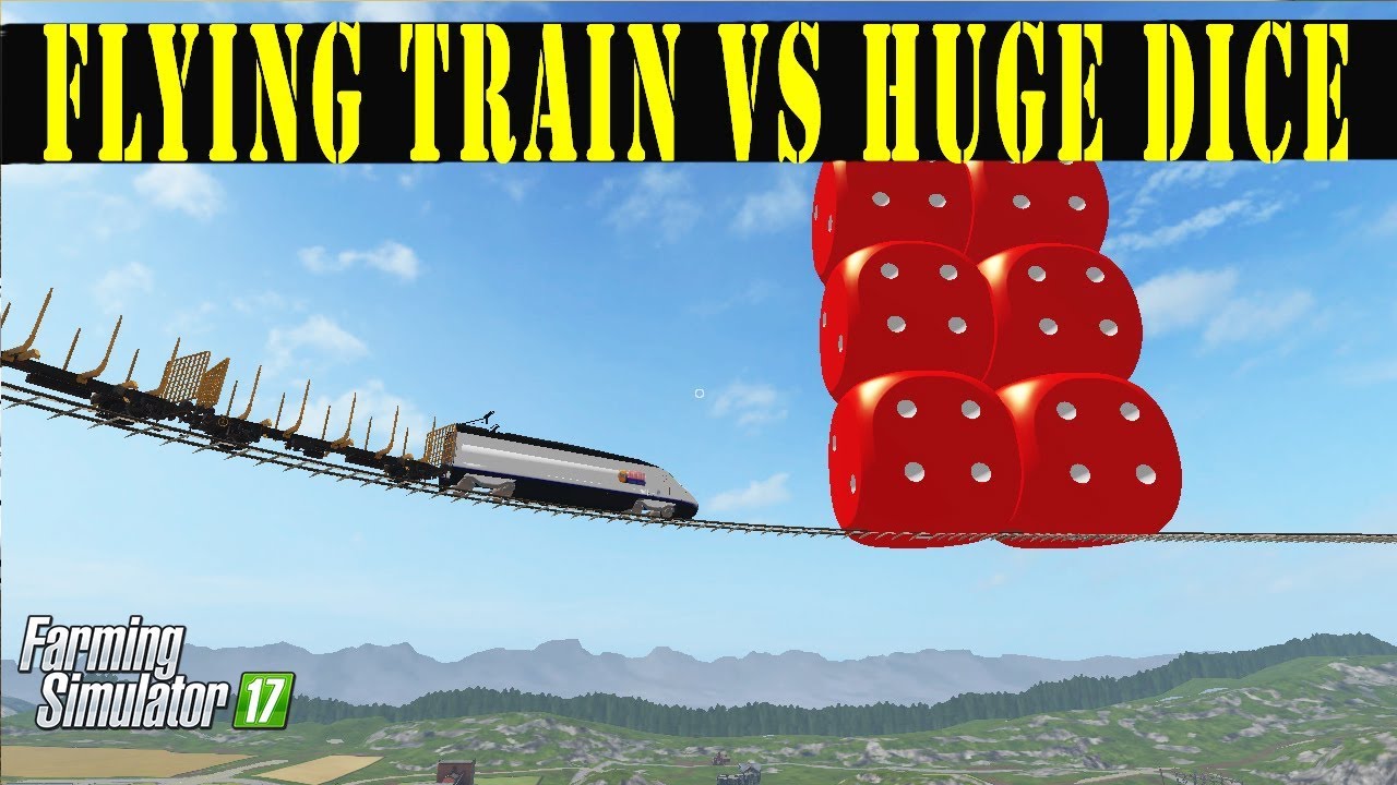 Farming Simulator - HUGE DICE Vs +300 KMH FLYING TRAIN
